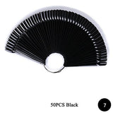 Clear False Nails Fan Style Practice Display Natural Black Transparent Sticks Polish Display Acrylic Tips for Gel Tools TR386