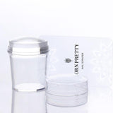 Clear Jelly Nail Stamper with Cap Nail Art Clear Silicone Marshmallow Stamper Set Manicure Nail Art Stamping Kit