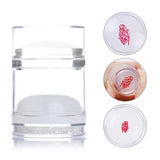 Clear Jelly Nail Stamper with Cap Nail Art Clear Silicone Marshmallow Stamper Set Manicure Nail Art Stamping Kit