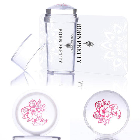 Clear Jelly Nail Stamper with Cap Nail Art Clear Silicone Marshmallow Stamper Set Manicure Nail Art Stamping Kit