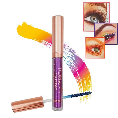 Colorful Mascara 8Color Diamond Gold Blue Hair Dye Eye Makeup Waterproof Long Lasting Shimmer Glitter Silk Fiber Eyelash Mascara