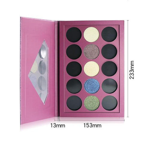 Coosei Empty Magnetic Eyeshadow Palette Naked Makeup Matte Black Large Eye Shadow Makeup Storage Palette Fill 18*36mm pans