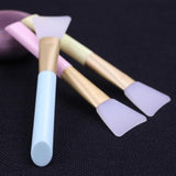 Cosmetic Tool Silicone Soft Facial Mask Mud Brush Mask Applicator Hairless Brush with Plastic Handle