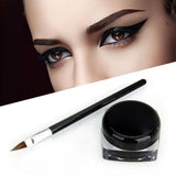 Cosmetic Waterproof Eye Liner Pencil Make Up black Liquid Eyeliner Shadow Gel Makeup + Brush Black maquiagem Free Shipping