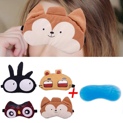 Cute Cartoon Eye Sleeping Mask Cold Gel Eye Care Ice Compress Blue Eye Fatigue Relief Cooling Eyes Cover Patch #280021