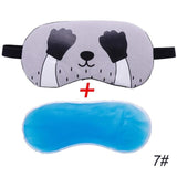 Cute Cat Cartoon Soft Eye Sleep Aid Mask with Comfortable Ice Gel Travel Rest Eye Shade Cover Blindfold Eye Care Tools #280205