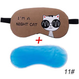 Cute Cat Cartoon Soft Eye Sleep Aid Mask with Comfortable Ice Gel Travel Rest Eye Shade Cover Blindfold Eye Care Tools #280205