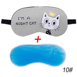 Cute Cat Cartoon Soft Eye Sleep Aid Mask with Comfortable Ice Gel Travel Rest Eye Shade Cover Blindfold Eye Care Tools #280205