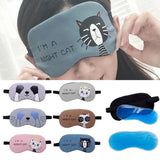 Cute Cat Cartoon Soft Eye Sleep Aid Mask with Comfortable Ice Gel Travel Rest Eye Shade Cover Blindfold Eye Care Tools #280205