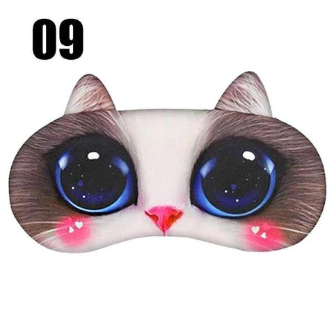 Cute Cat Sleep Mask Eye Mask Eyeshade Cover Shade Natural Sleeping Eye Patch Women Men Soft Portable Blindfold Travel Eyepatch