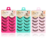 DINGSEN 5 Pairs Natural Thick Full False Eyelashes Super Long Criss Cross Eyelashes Glamour 3D Strip Lashes Crisscross #91759