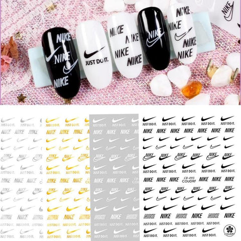 DIY Gold And Silver Brand Logo 3D Nail Sticker Self-adhesive DIY Sticker Decals Tips Sport Logo Manicure Nail Art Decals