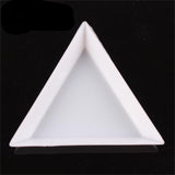 DIY Nail Art Decoration Dotting Plastic Crystal Triangular Tray Rhinestone Diamond Stotrage Plate Manicure tools