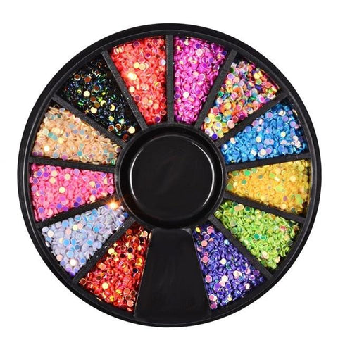 DIY Nail Art Wheel Tips Crystal Glitter Rhinestone 3D Nail Art Decoration white AB Color Acrylic Diamond Drill