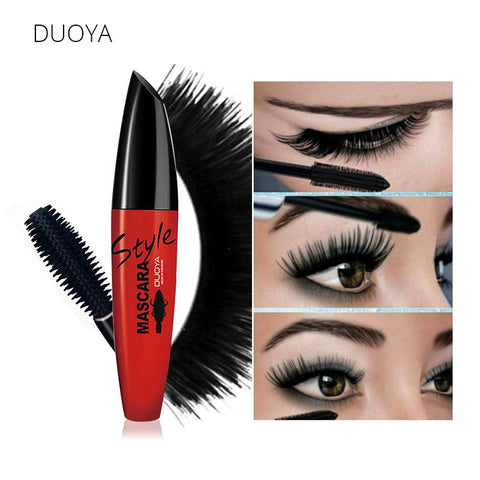 DUOYA 4D Silk Fiber Eyelash Mascara Volume Waterproof Lengthening Mascaras Black Natural Lash For 3D Eyes Cosmetic Brand Makeup