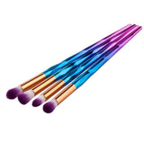 Diamond Rainbow Make Up Brush Set Professional Eye Make Up Eyeliner Eyebrow Eyeshadow Brush Set Rose Gold Makeup Brushes