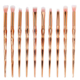 Diamond Rainbow Make Up Brush Set Professional Eye Make Up Eyeliner Eyebrow Eyeshadow Brush Set Rose Gold Makeup Brushes