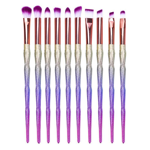 Diamond Rainbow Make Up Brush Set Professional Eye Make Up Eyeliner Eyebrow Eyeshadow Brush Set Rose Gold Makeup Brushes