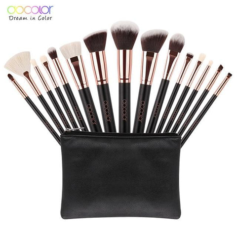Docolor 11/15pcs Makeup Brushes Powder Foundation Eyeshadow Make Up Brushes Set Cosmetic Brushes Soft Synthetic Hair