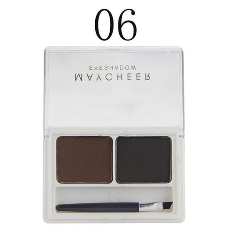 Double Color Kit Eyebrow Shading Powder Eye Brow Palette w/ Brush Cosmetic