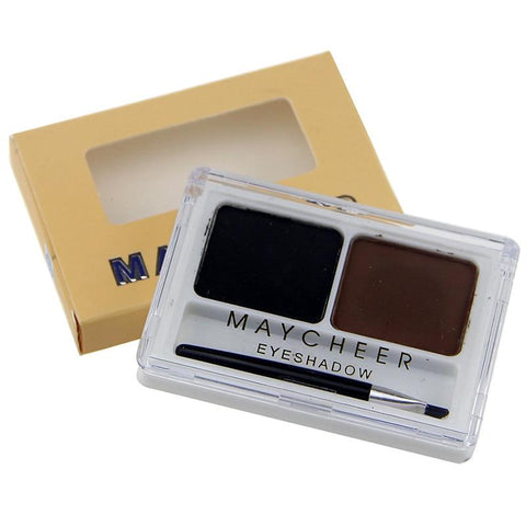 Double Color Kit Eyebrow Shading Powder Eye Brow Palette w/ Brush Cosmetic