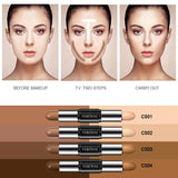 Double-ended 2 in1 Contour Face Foundation Concealer Make Up Long Lasting Dark Circles Waterproof Contour Cushion Cosmetic