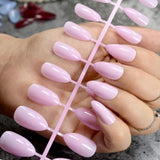 Dusty Cedar Fashion Stiletto False Nails Pointed Sharp Candy Red Fake Nails for daily wear On the Nail Tree 24pcs