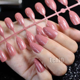 Dusty Cedar Fashion Stiletto False Nails Pointed Sharp Candy Red Fake Nails for daily wear On the Nail Tree 24pcs