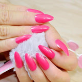 Dusty Cedar Fashion Stiletto False Nails Pointed Sharp Candy Red Fake Nails for daily wear On the Nail Tree 24pcs