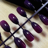 Dusty Cedar Fashion Stiletto False Nails Pointed Sharp Candy Red Fake Nails for daily wear On the Nail Tree 24pcs