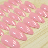 Dusty Cedar Fashion Stiletto False Nails Pointed Sharp Candy Red Fake Nails for daily wear On the Nail Tree 24pcs