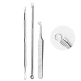 EFERO Blackhead Comedone Pimple Acne Extractor Remover Tool Set Blackheads Pimples Remover Tool Spoon for Face Cleaning
