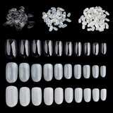 ELECOOL 600pcs/Bag Round head Nail Art Tips Transparent/Natural False Nails Art Tips Flat Shape Full Cover Manicure Fake Nail