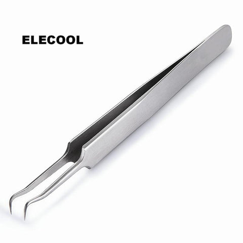 ELECOOL Stainless Steel Curved Straight Blackhead Acne Clips Pimple Comedone Remover Tweezers Face Care Tool