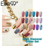 Elite99 10ML Diamond Nail Gel Glitter LED UV Gel Manicure Shiny Sequins Soak Off Gel Nail Polish Vernis Semi Permanent Gellak