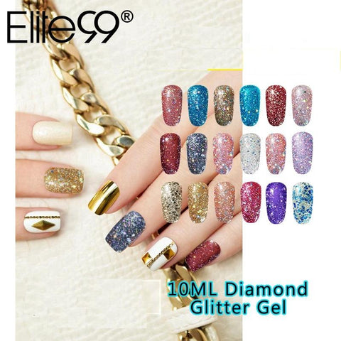 Elite99 10ML Diamond Nail Gel Glitter LED UV Gel Manicure Shiny Sequins Soak Off Gel Nail Polish Vernis Semi Permanent Gellak