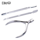 Elite99 3pieces/lot Nail Art Manicure Tools Kits Set Stainless Steel Cuticle Spoon Pusher Nippers Trimmer Nail Clipper Cutter