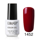 Elite99 7ml Pure Color Polish Semi Permanent Gorgeous Nail Polish Enamel Soak Off UV LED Lamp Cure Varnish Base Top Nail Art