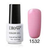 Elite99 7ml Pure Color Polish Semi Permanent Gorgeous Nail Polish Enamel Soak Off UV LED Lamp Cure Varnish Base Top Nail Art