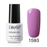 Elite99 7ml Pure Color Polish Semi Permanent Gorgeous Nail Polish Enamel Soak Off UV LED Lamp Cure Varnish Base Top Nail Art