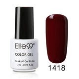 Elite99 7ml Pure Color Polish Semi Permanent Gorgeous Nail Polish Enamel Soak Off UV LED Lamp Cure Varnish Base Top Nail Art