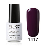Elite99 7ml Pure Color Polish Semi Permanent Gorgeous Nail Polish Enamel Soak Off UV LED Lamp Cure Varnish Base Top Nail Art
