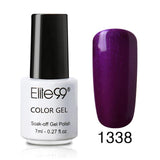 Elite99 7ml Pure Color Polish Semi Permanent Gorgeous Nail Polish Enamel Soak Off UV LED Lamp Cure Varnish Base Top Nail Art