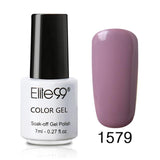 Elite99 7ml Pure Color Polish Semi Permanent Gorgeous Nail Polish Enamel Soak Off UV LED Lamp Cure Varnish Base Top Nail Art