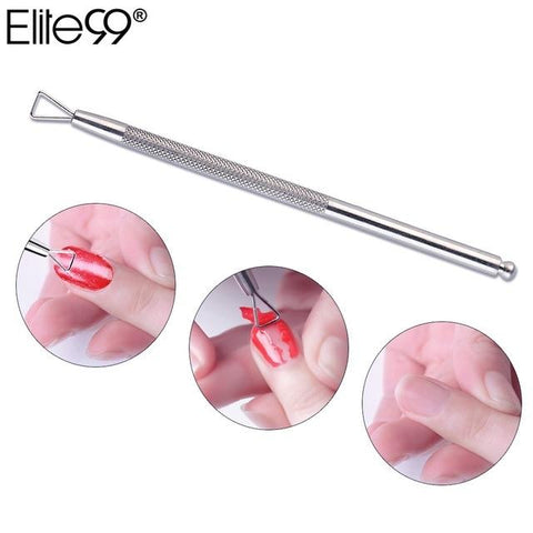 Elite99 Silver Stainless Steel Triangle Stick Rod UV Gel Polish Remover Culticle Pusher Wet Wipes Paper Pads Nail Art Tool