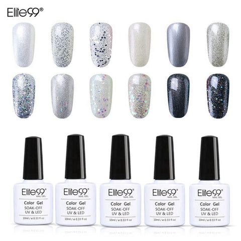 Elite99 Soak Off Glitter Pearl Color Nail Polish UV Gel 10ml Lacquer Need LED Lamp Base Top Coat Varnish Semi Permanent Enamel