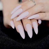 Extra Long STILETTO False Nails Pre-designed Curved Pink Marble Press On Nails including glue sticker