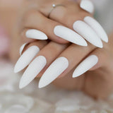 Extra Long STILETTO False Nails Pre-designed Curved Pink Marble Press On Nails including glue sticker