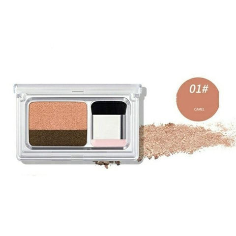 Eyes Makeup Cosmetics Magazine Lazy Eyeshadow Stamp Eye Shadow Double Color Shimmer Palette Waterproof Long Lasting Natural Nude