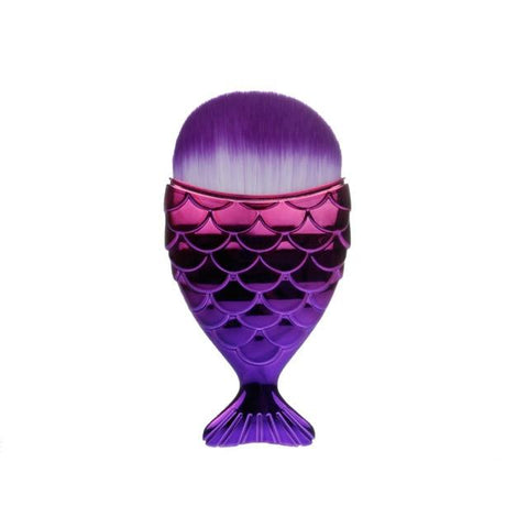 FLD 1Pcs Professional Mermaid Shape Makeup Brush  Foundation Cosmetic Fish Brush Makeup Tools 4 ColorsPowder Face Brush